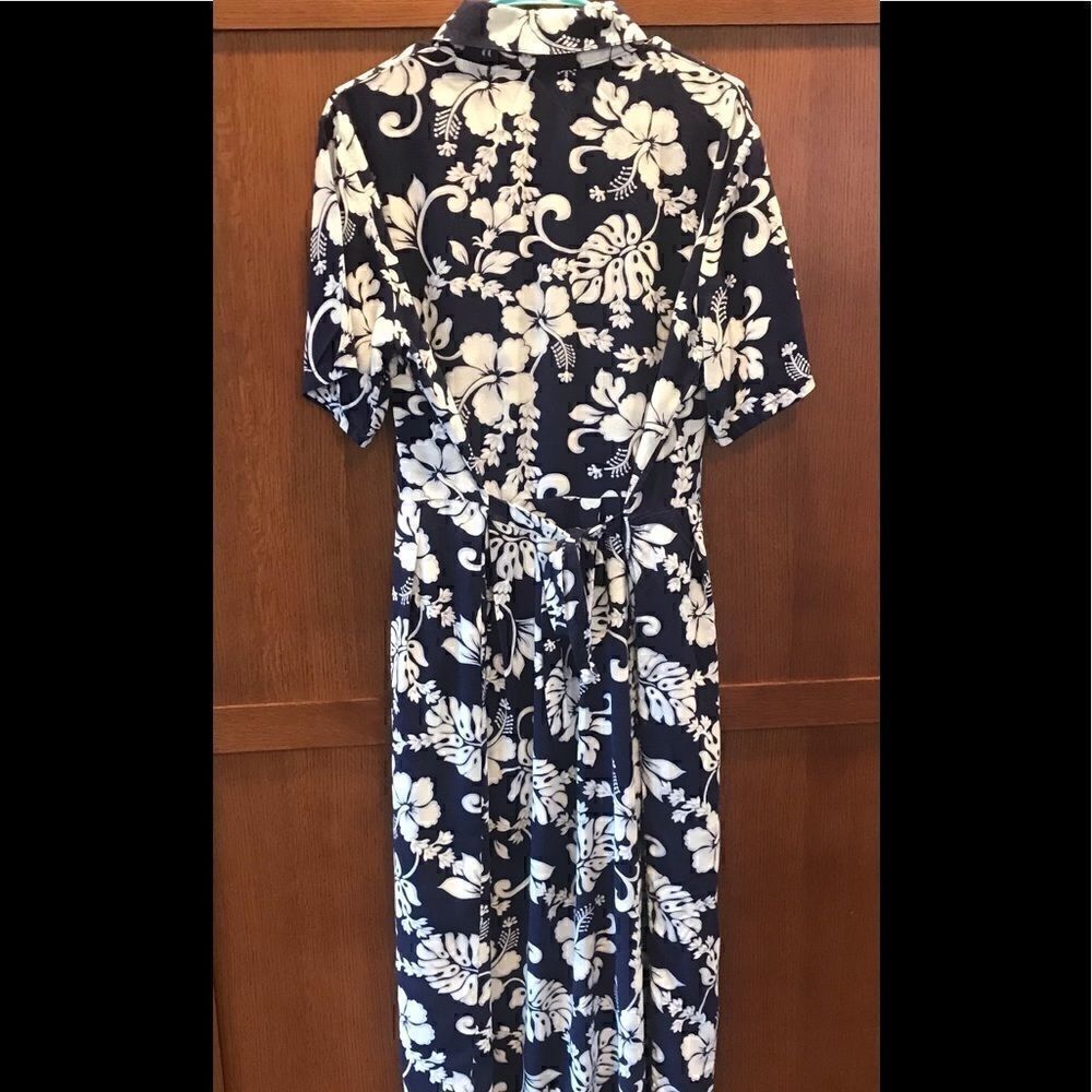 Caribbean Girl Hawaiian Print MIDI Dress M/L EUC